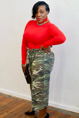 Pretty In Camo Wrap Skirt