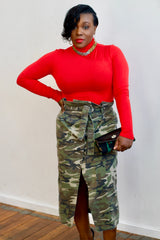 Pretty In Camo Wrap Skirt