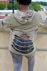The Clutch Distressed Hoodie In Olive