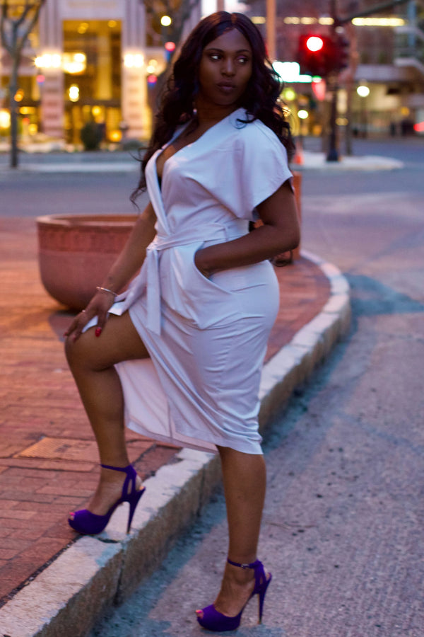 The Upper East Side Midi Dress In Platinum