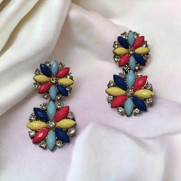 Glitz And Floral Drop Earrings